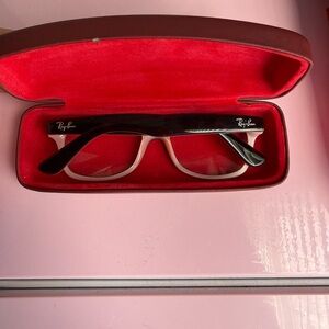 Ray-Ban pink and black Glasses with Red Case